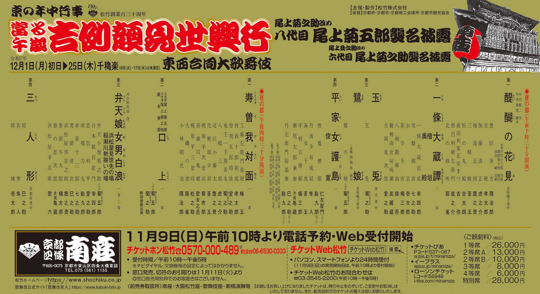 當る午歳 吉例顔見世興行 東西合同大歌舞伎